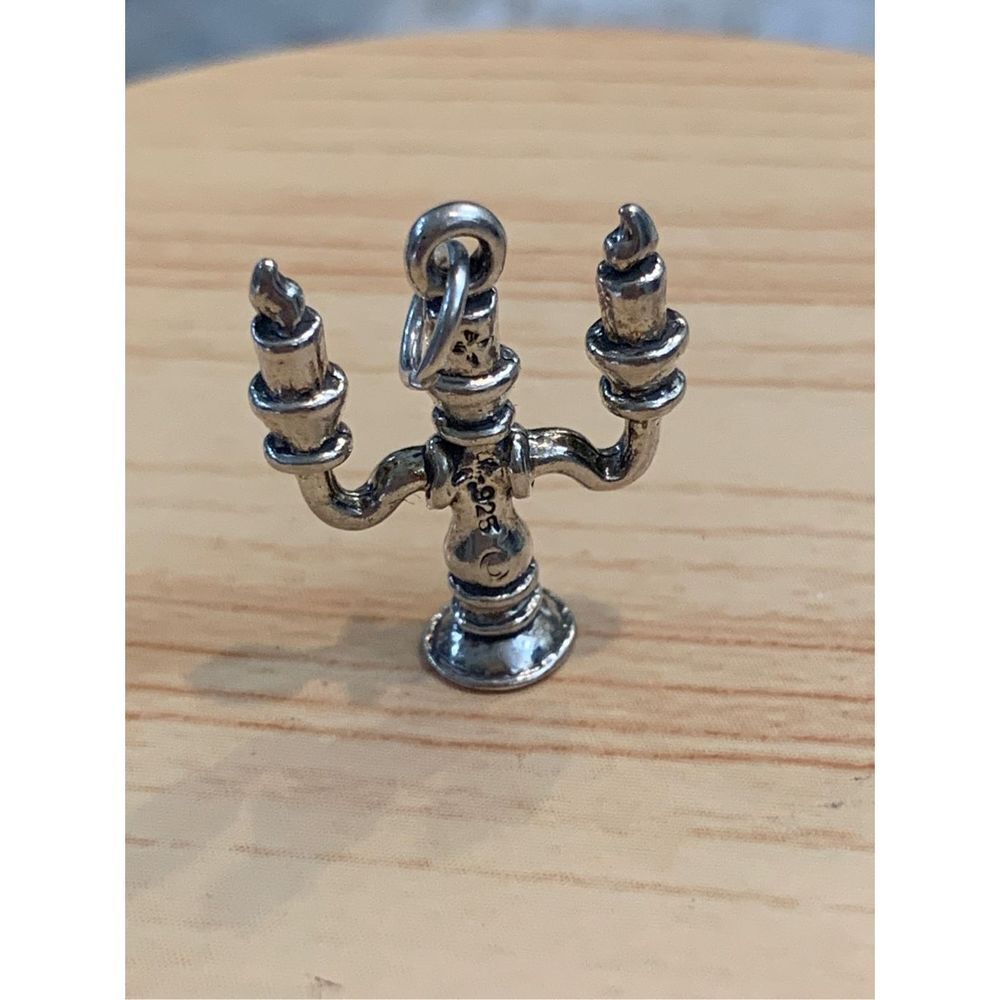 .925 Candelabra Sterling Silver Jewelry Charm #candle #nostalgic
